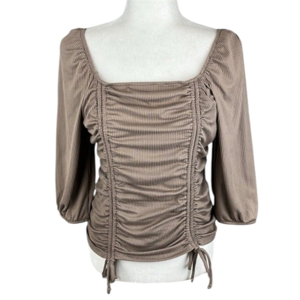 Bwear Ruched Front Tan Top Size M